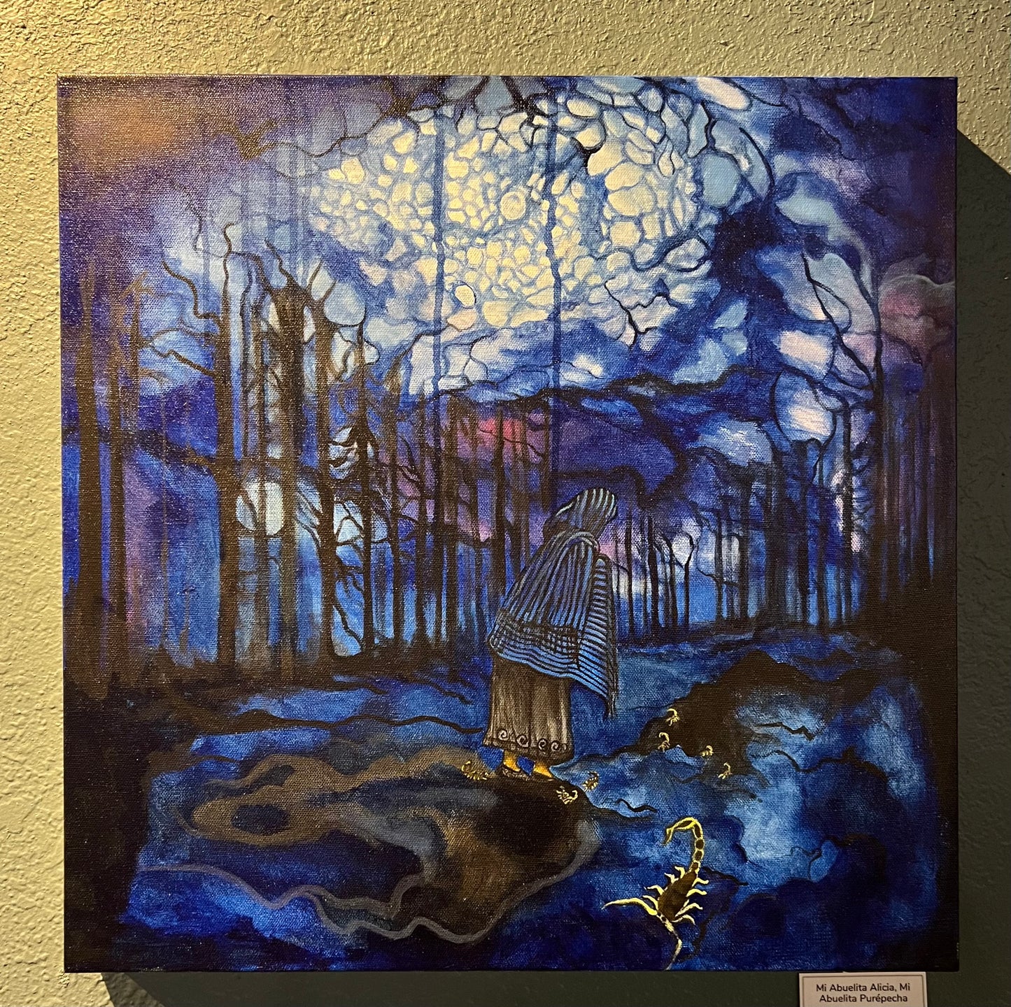 “Mi Abuela Purépecha, Alicia Arroyo Estrada, Hija de Amalia Estrada y Luis Arroyo” | 20X20 Acrylic on Canvas