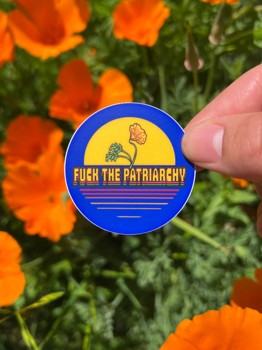 Fuck the Patriarchy | 2 inch circle vinyl sticker | weatherproof sticker