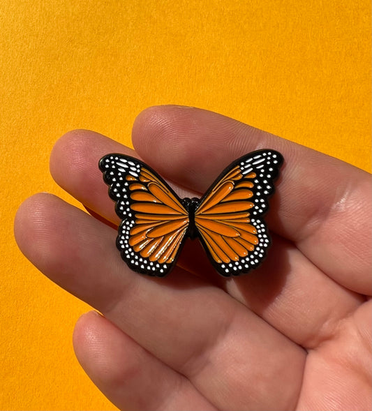 1.5 inch monarch butterfly enamel pin