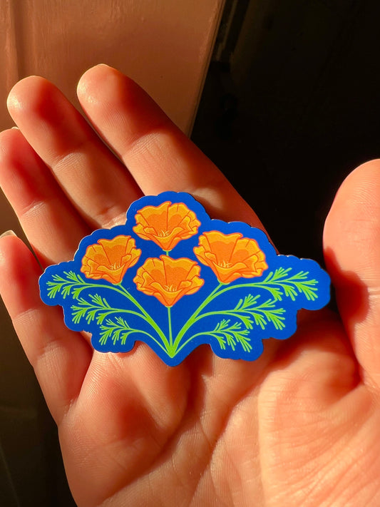 California poppy magnet—3 inch wide